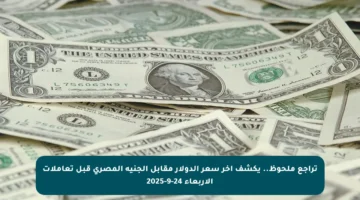 تراجع ملحوظ.. يكشف آخر سعر الدولار مقابل الجنيه المصري قبل تعاملات الأربعاء 24-9-2025